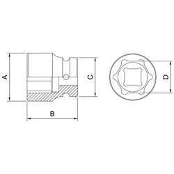 Soquete de Impacto Sextavado 1/2'' x 11/16'' (44879/108) - Tramontina Pro
