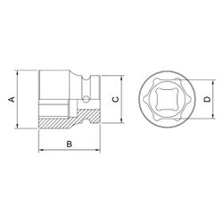 Soquete de Impacto Sextavado 1/2'' x 1.3/16'' (44879/116) - Tramontina Pro