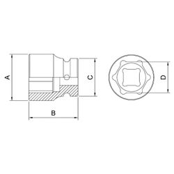 Soquete de Impacto Sextavado 1/2'' x 1.1/4'' (44879/117) - Tramontina Pro