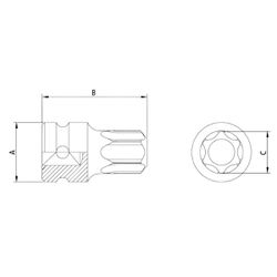 Soquete de Impacto Torx T50 (44903/150) - Tramontina Pro