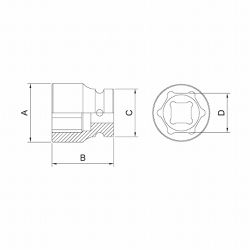 Soquete de Impacto Sextavado 1'' x 105mm (44917/105) - Tramontina Pro