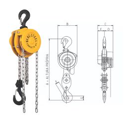 Talha Manual Compacta NT 1000Kg x 3 Metros - Berg-Steel