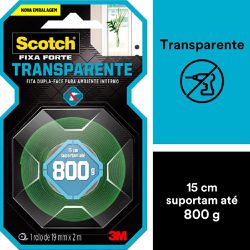 Fita Dupla Face Scotch Fixa Forte Transparente 19mm x 2m (CM0134-HM) - 3M