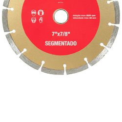 Disco Diamantado Grandes Diâmetros Uso Geral 7 x 7/8pol 34,0004 ROCAST