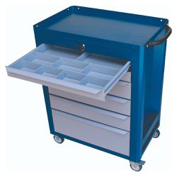 Carrinho Para Ferramentas Fechado Com 6 Gavetas Azul (C08) - Fercar