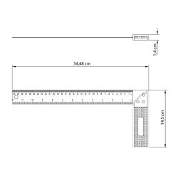 Esquadro 30 cm Tramontina em Aço Temperado com Cabo Injetado