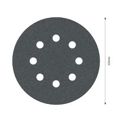 Disco de Lixa Com Velcro 125mm - GR. 180 Com 5 Peças (2608605118) - Bosch