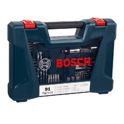Kit de Pontas e Brocas em Titânio Bosch V-Line 91 Peças