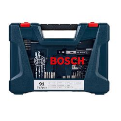 Kit de Pontas e Brocas em Titânio Bosch V-Line 91 Peças