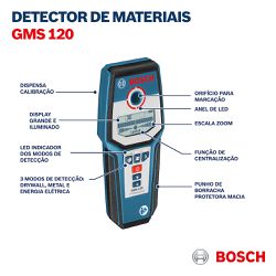 Detector de parede Bosch GMS 120 (120mm)