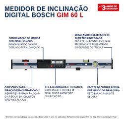 Medidor de inclinação digital Bosch GIM 60 L
