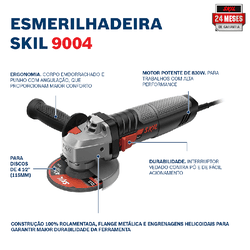 Esmerilhadeira Angular de 4 1/2'' Skil 9004 830W 127V 