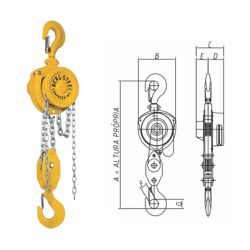 Talha Manual Compacta NT-8 1500Kg x 3 Metros - Berg-Steel
