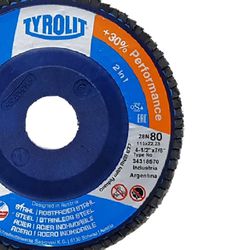 Disco de Lixa Flap Plano 115mm Grana 80 - Basic 28N - 34318570 - TYROLIT