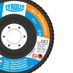 Disco de Lixa Flap Plano 180mm Grana 80 - Basic 28N - 34318580 - TYROLIT