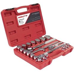 Jogo de Soquetes Estriados 1/2'' (8 à 32mm) 22 peças D26 - 22AM - ROBUST 
