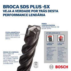 Broca Para Concreto SDS Plus -5X 13x200x260mm (2608833815) - Bosch