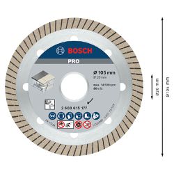 Disco Diamantado Turbo Porcelanato 105mm - Bosch 