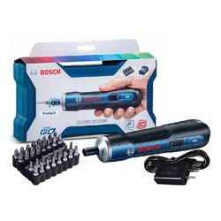 Parafusadeira a Bateria Bosch Go 3,6V BIVOLT com 32 Bits, 1 Cabo USB em Maleta