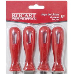 Jogo de Limas Bastardas com Cabo 4 peças 8pol 367,0017 ROCAST
