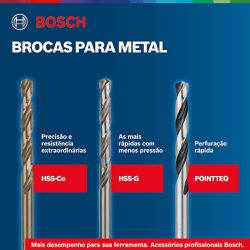 Jogo broca metal Bosch HSS-G Robust Line 1,5-6,5mm 13 peças