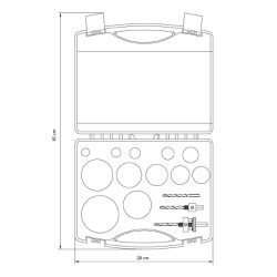 Jogo de Serras Copo Bi-Metálicas Tramontina com Dentes em Aço Rápido HSS 15 Peças