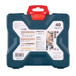 Kit de Pontas e Brocas em Titânio Bosch X-Line com 40 peças