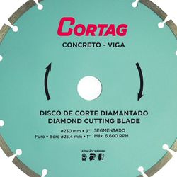 Disco Diamantado Concreto/Viga 230mm - Cortag