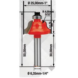 Fresa Para Tupia Moldura Romana 1'' x 1/4'' (91,0011) - Rocast