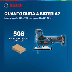 Serra Tico-Tico a Bateria Bosch GST 12V-70, 12V, com Coletor de pó, sem Bateria e sem Carregador