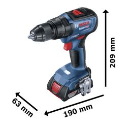 Parafusadeira Furadeira Impacto Bosch GSB 18V-50 18V Brushless 2 baterias e maleta