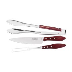 Jogo Churrasco 3 Peças Polywood Vermelho - Tramontina