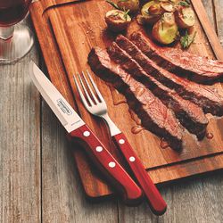 Jogo de Talheres Jumbo 12 Peças Polywood Vermelho - Tramontina