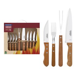 Kit Churrasco 10 Peças em Madeira Natural - Tramontina