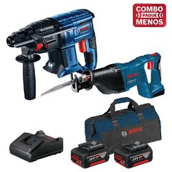 Kit Bosch Martelete + Serra Sabre + 2 Baterias 18V + Maleta - Bosch