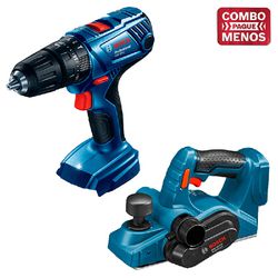 Kit Bosch Furadeira/Parafus + Plaina + 2 Baterias 18V + Maleta - Bosch