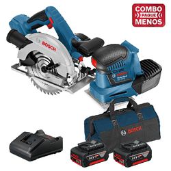 Kit Bosch Serra Circular + Lixadeira + 2 Baterias 18V + Maleta - Bosch