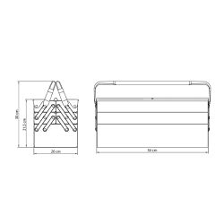 Caixa Sanfonada Para Ferramentas Com 5 Gavetas e Alças Fixas (43800/005) - Tramontina