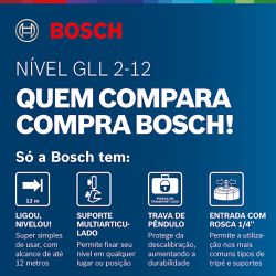 Nível a Laser Bosch GLL 2-12 Alcance 12m com Suporte