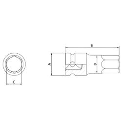 Soquete de Impacto Allen 1/2'' x 8mm (44901/108) - Tramontina Pro
