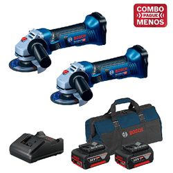 Kit Bosch 2 Esmerilhadeiras + 2 Baterias 18V + Maleta - Bosch
