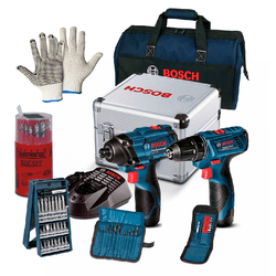 Combo Furadeira/Parafus. GSR 120-Li + Chave Parafus. GDR 120-Li + Brindes - Bosch