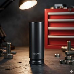 Soquete de Impacto Sextavado Longo 3/4'' em Milímetros (mm) - Sata