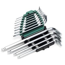 Jogo de Chaves Hexagonal Longa Abaulada Com 12 Peças (ST09106SJ) - Sata