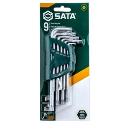 Jogo de Chaves Hexagonal Torx Longa Com 9 Peças (ST09715) - Sata