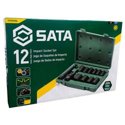 Jogo de Soquete de Impacto Sextavado Com 12 Peças (ST09009SJ) - Sata