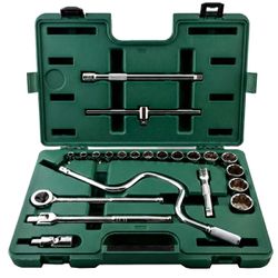 Jogo de Soquetes Estriados Com 22 Peças (ST09088SJ) - Sata