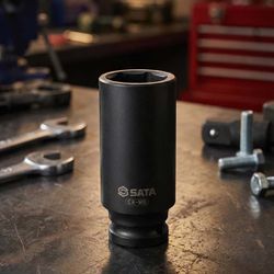 Soquete de Impacto Sextavado Longo 1/2'' em Milímetros (mm) - Sata