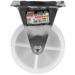 Rodízio Fixo Branco Placa PP 75 x 25mm (778,0041) - Noll