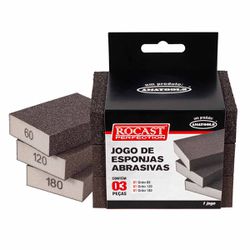 Jogo de Esponjas Abrasivas Com 3 Peças (792,0001) - Rocast
